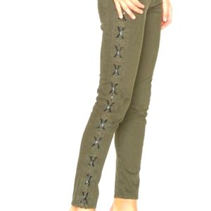 Etienne Marcel Lace Up Jeans in Military